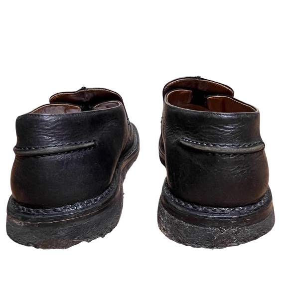 John Varvatos Black Leather Slip-On Shoes – Made in Italy – Crepe Sole - Size 10 - Picture 9 of 13